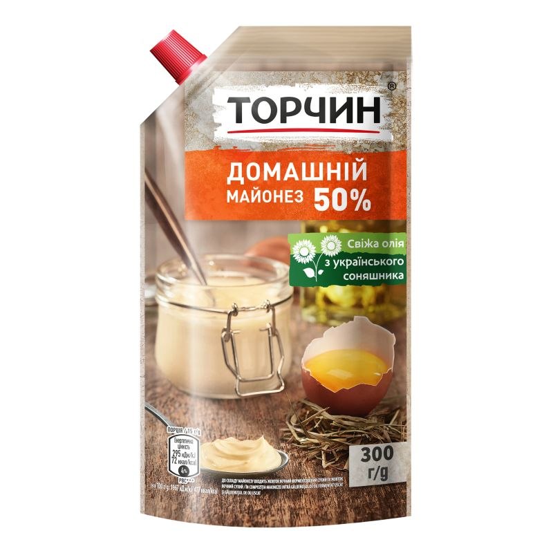 Майонез Торчин Домашній 50% дойпак 300г